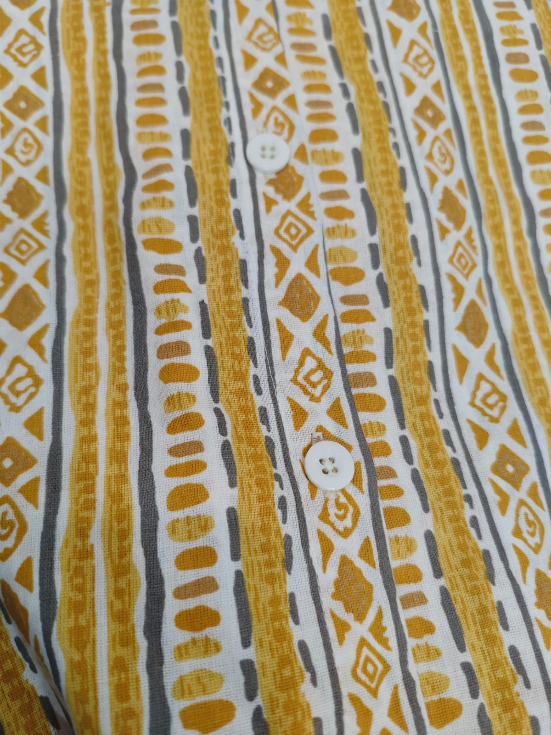 Yellow Lines Pure Cotton Half Sleeve Shirt