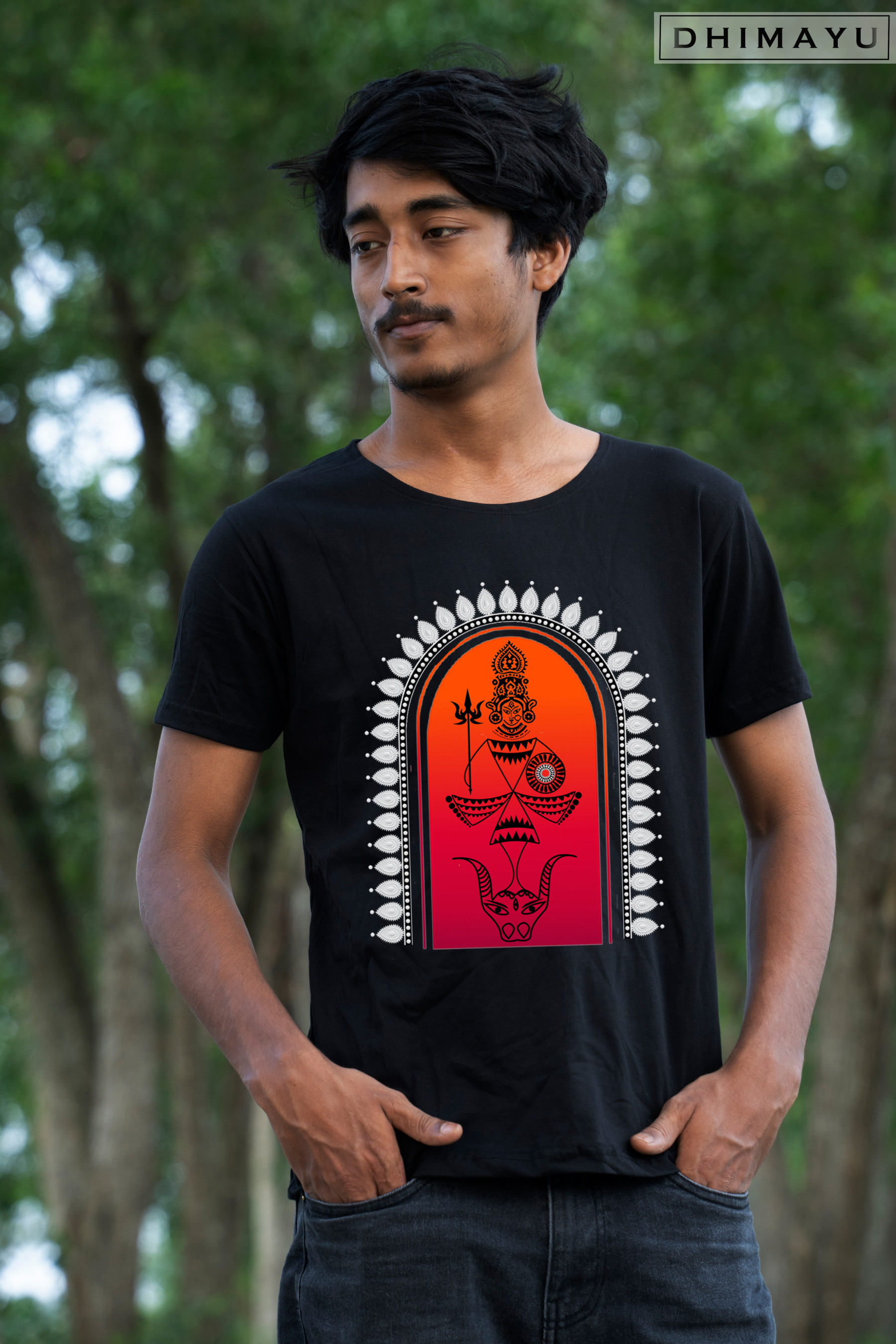 Durga DTF Printed Half Sleeve Graphic Tshirt