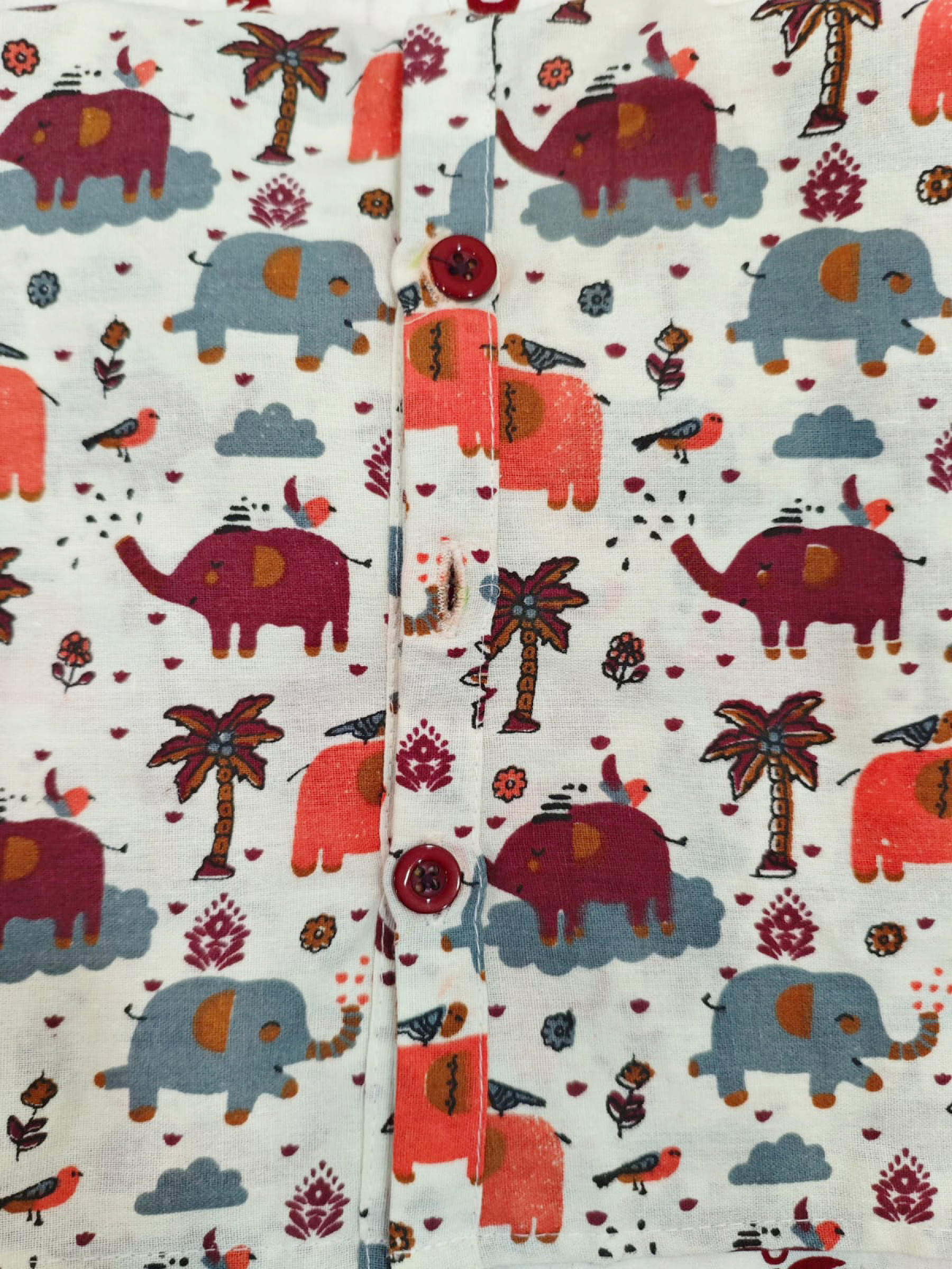 Kids Cotton Half Sleeves Shirt Shorts Set With Elephant print